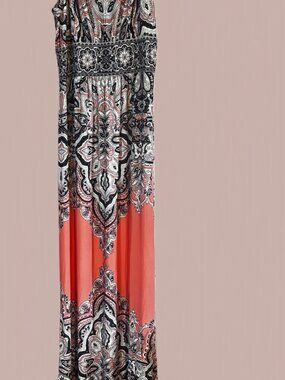 Studio One New York Maxi Dress Sleeveless Sz S Mosaic/Paisley Print